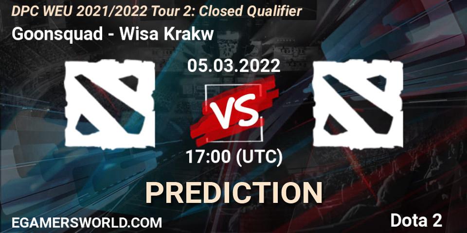 Goonsquad vs Wisła Kraków: Betting TIp, Match Prediction. 05.03.22. Dota 2, DPC WEU 2021/2022 Tour 2: Closed Qualifier