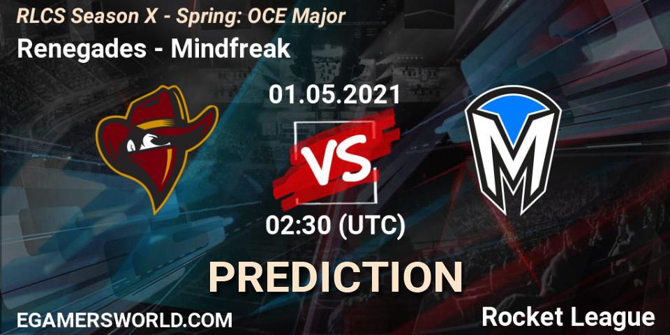 Renegades vs Mindfreak: Betting TIp, Match Prediction. 01.05.2021 at 02:20. Rocket League, RLCS Season X - Spring: OCE Major