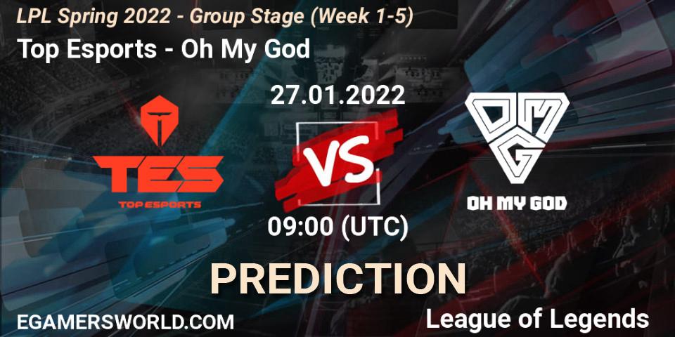 Top Esports vs Oh My God: Betting TIp, Match Prediction. 27.01.22. LoL, LPL Spring 2022 - Group Stage (Week 1-5)