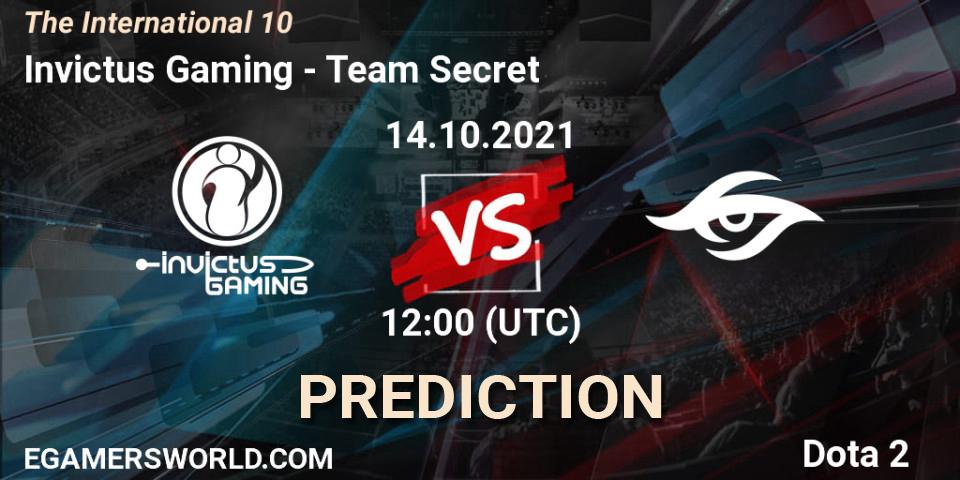 Invictus Gaming vs Team Secret: Betting TIp, Match Prediction. 14.10.2021 at 14:53. Dota 2, The Internationa 2021