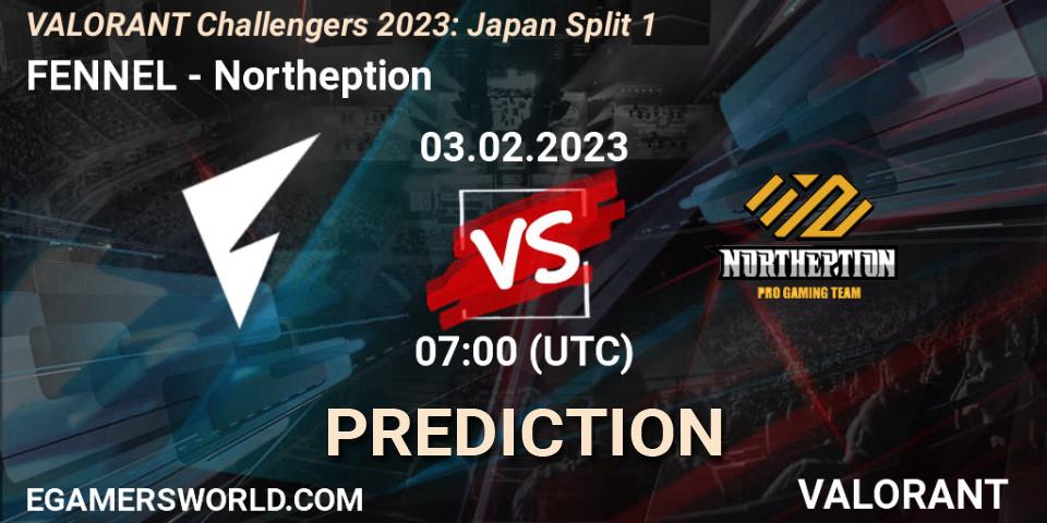 FENNEL vs Northeption: Betting TIp, Match Prediction. 03.02.23. VALORANT, VALORANT Challengers 2023: Japan Split 1