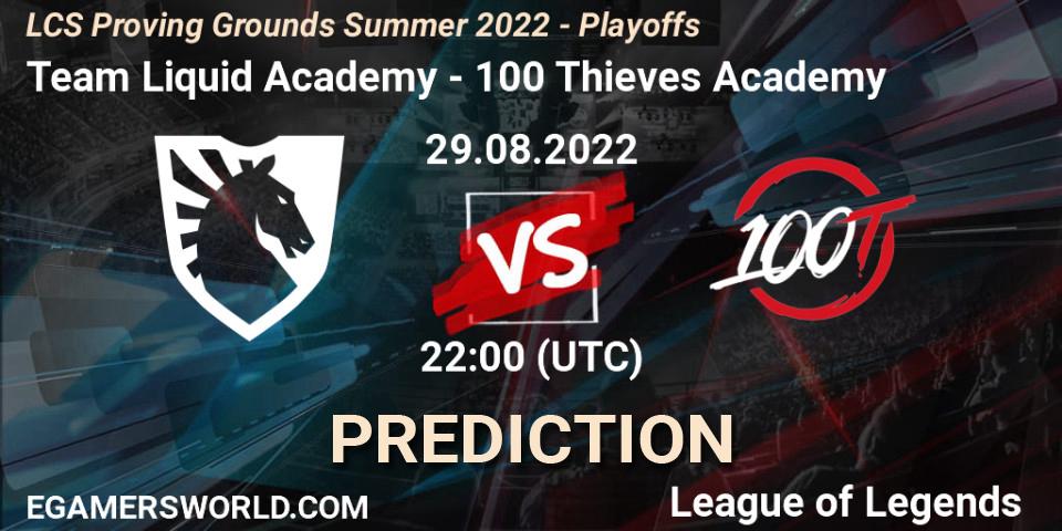 Team Liquid Academy vs 100 Thieves Academy: Betting TIp, Match Prediction. 29.08.22. LoL, LCS Proving Grounds Summer 2022 - Playoffs