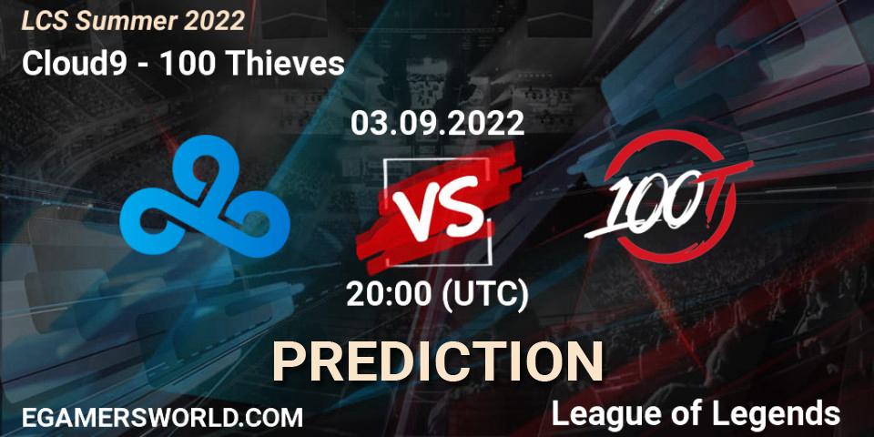 Cloud9 vs 100 Thieves: Betting TIp, Match Prediction. 03.09.2022 at 20:00. LoL, LCS Summer 2022