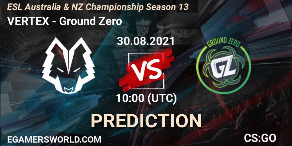 VERTEX vs Ground Zero: Betting TIp, Match Prediction. 30.08.21. CS2 (CS:GO), ESL Australia & NZ Championship Season 13