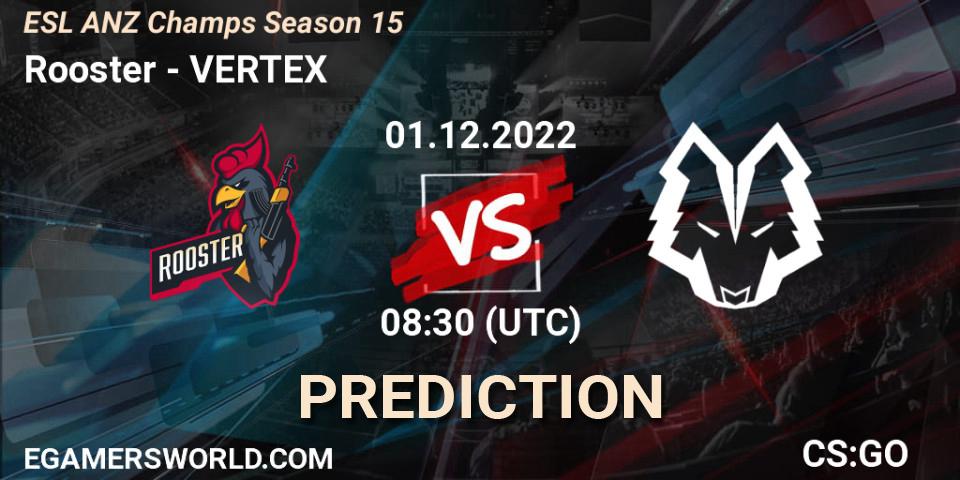 Rooster vs VERTEX: Betting TIp, Match Prediction. 01.12.22. CS2 (CS:GO), ESL ANZ Champs Season 15