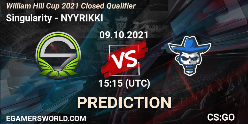 Singularity vs NYYRIKKI: Betting TIp, Match Prediction. 09.10.21. CS2 (CS:GO), William Hill Cup 2021 Closed Qualifier