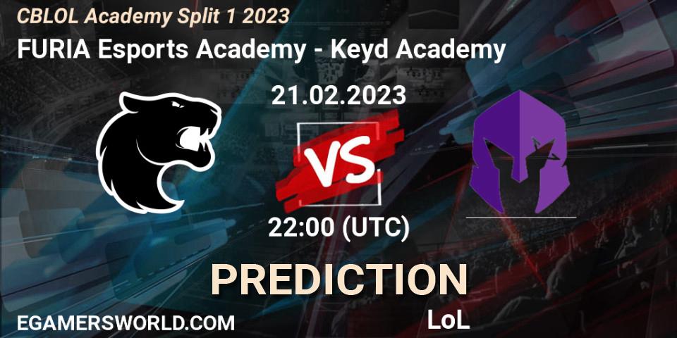 FURIA Esports Academy vs Keyd Academy: Betting TIp, Match Prediction. 21.02.2023 at 22:00. LoL, CBLOL Academy Split 1 2023