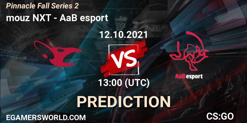 mouz NXT vs AaB esport: Betting TIp, Match Prediction. 12.10.2021 at 13:00. Counter-Strike (CS2), Pinnacle Fall Series #2
