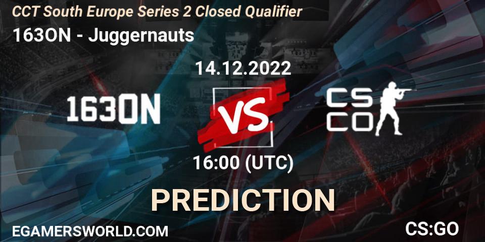 163ON vs Juggernauts: Betting TIp, Match Prediction. 14.12.2022 at 16:00. Counter-Strike (CS2), CCT South Europe Series 2 Closed Qualifier