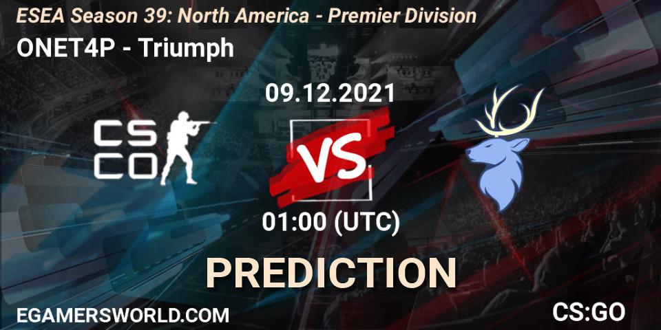 ONET4P vs Triumph: Betting TIp, Match Prediction. 09.12.21. CS2 (CS:GO), ESEA Season 39: North America - Premier Division