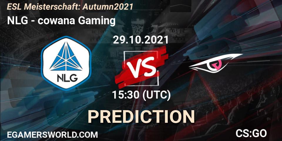 NLG vs cowana Gaming: Betting TIp, Match Prediction. 29.10.2021 at 15:30. Counter-Strike (CS2), ESL Meisterschaft: Autumn 2021