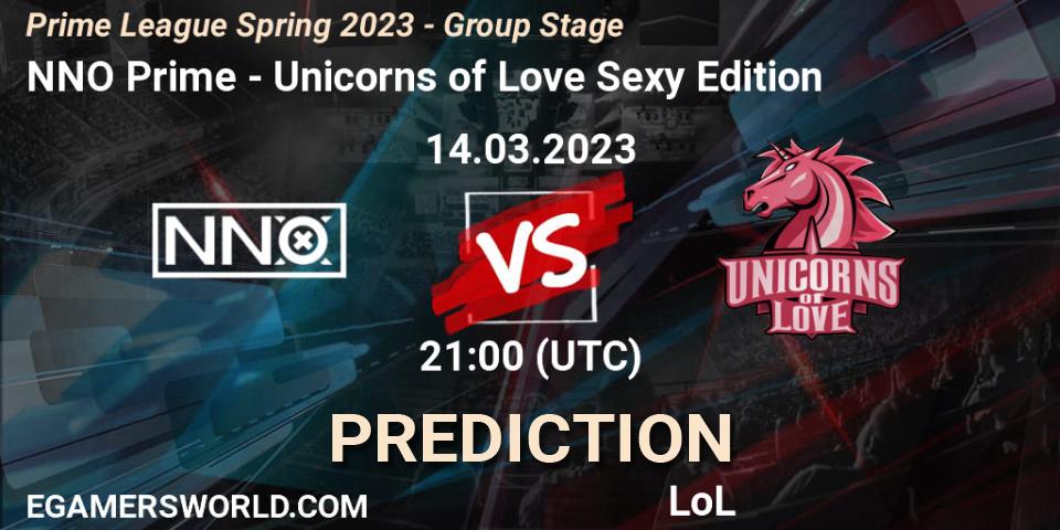 NNO Prime vs Unicorns of Love Sexy Edition: Betting TIp, Match Prediction. 14.03.23. LoL, Prime League Spring 2023 - Group Stage