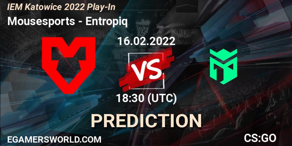Mousesports vs Entropiq: Betting TIp, Match Prediction. 16.02.22. CS2 (CS:GO), IEM Katowice 2022 Play-In