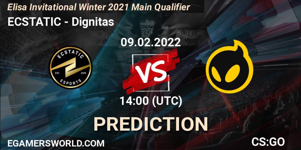 ECSTATIC vs Dignitas: Betting TIp, Match Prediction. 09.02.2022 at 14:00. Counter-Strike (CS2), Elisa Invitational Winter 2021 Main Qualifier