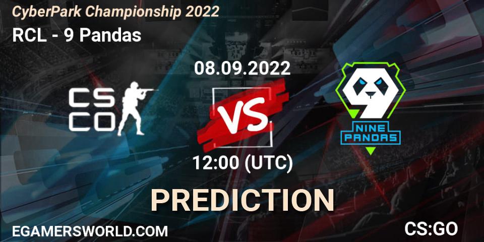 RCL vs 9 Pandas: Betting TIp, Match Prediction. 08.09.2022 at 12:05. Counter-Strike (CS2), CyberPark Championship 2022