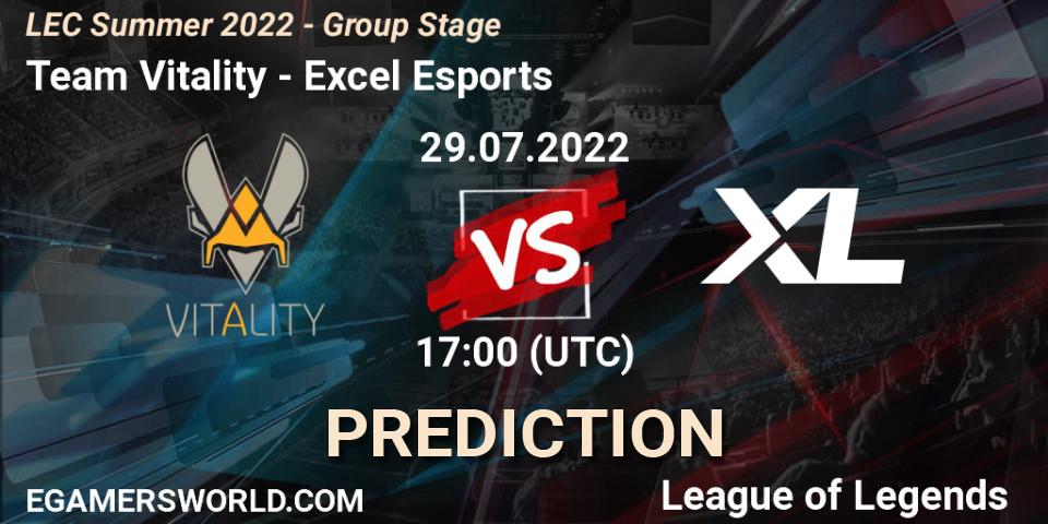 Team Vitality vs Excel Esports: Betting TIp, Match Prediction. 29.07.22. LoL, LEC Summer 2022 - Group Stage