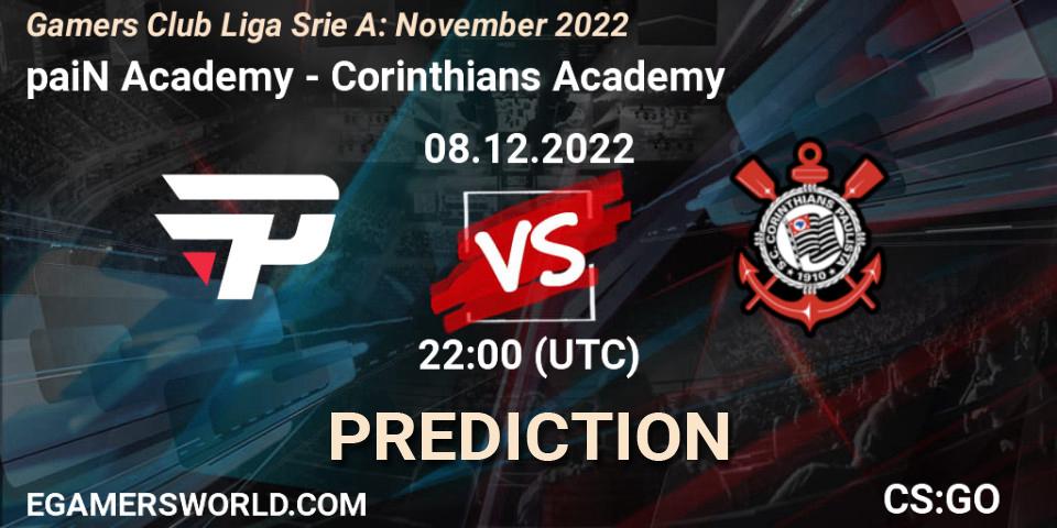 paiN Academy vs Corinthians Academy: Betting TIp, Match Prediction. 08.12.22. CS2 (CS:GO), Gamers Club Liga Série A: November 2022