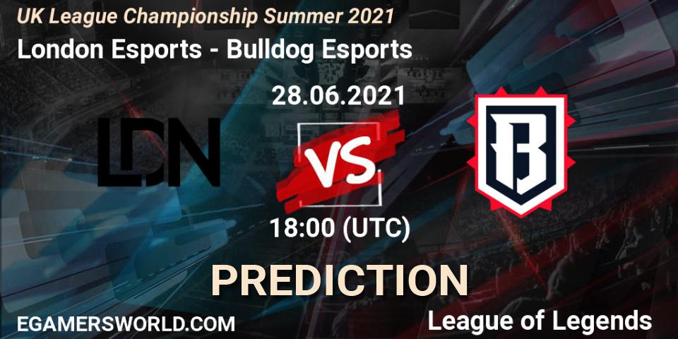 London Esports vs Bulldog Esports: Betting TIp, Match Prediction. 28.06.2021 at 18:00. LoL, UK League Championship Summer 2021
