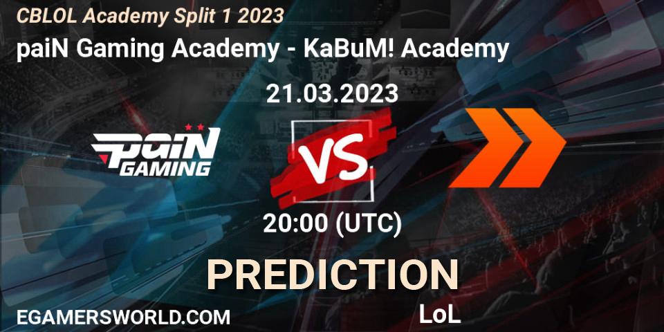 paiN Gaming Academy vs KaBuM! Academy: Betting TIp, Match Prediction. 21.03.23. LoL, CBLOL Academy Split 1 2023