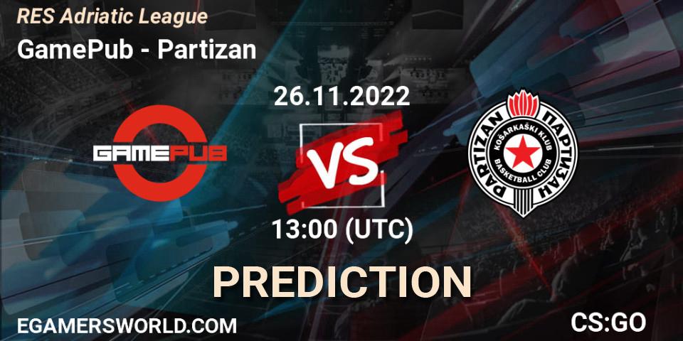 GamePub vs Partizan: Betting TIp, Match Prediction. 26.11.22. CS2 (CS:GO), RES Adriatic League