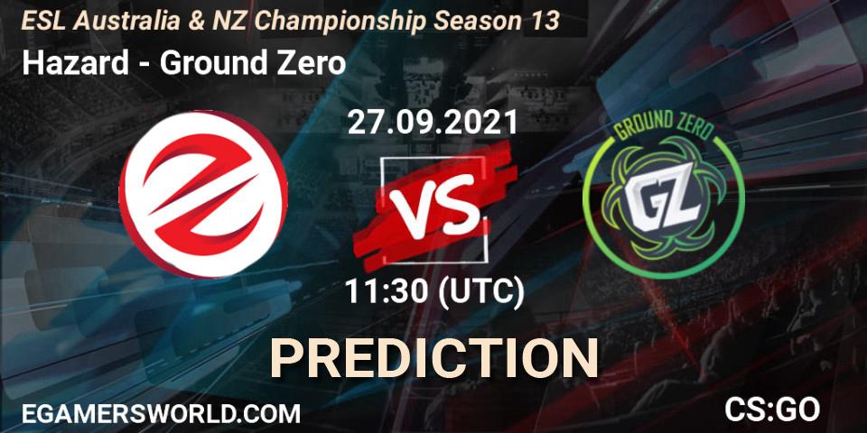 Hazard vs Ground Zero: Betting TIp, Match Prediction. 27.09.21. CS2 (CS:GO), ESL Australia & NZ Championship Season 13