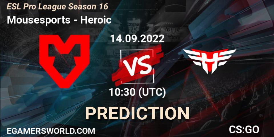 MOUZ vs Heroic: Betting TIp, Match Prediction. 14.09.2022 at 10:30. Counter-Strike (CS2), ESL Pro League Season 16