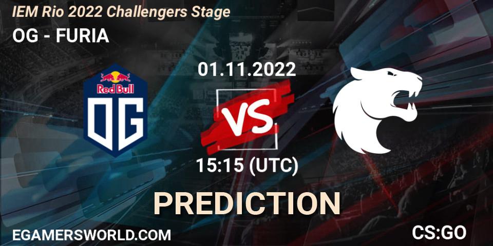 OG vs FURIA: Betting TIp, Match Prediction. 01.11.2022 at 15:55. Counter-Strike (CS2), IEM Rio 2022 Challengers Stage