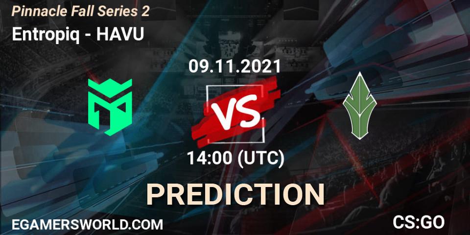 Entropiq vs HAVU: Betting TIp, Match Prediction. 09.11.2021 at 14:05. Counter-Strike (CS2), Pinnacle Fall Series #2