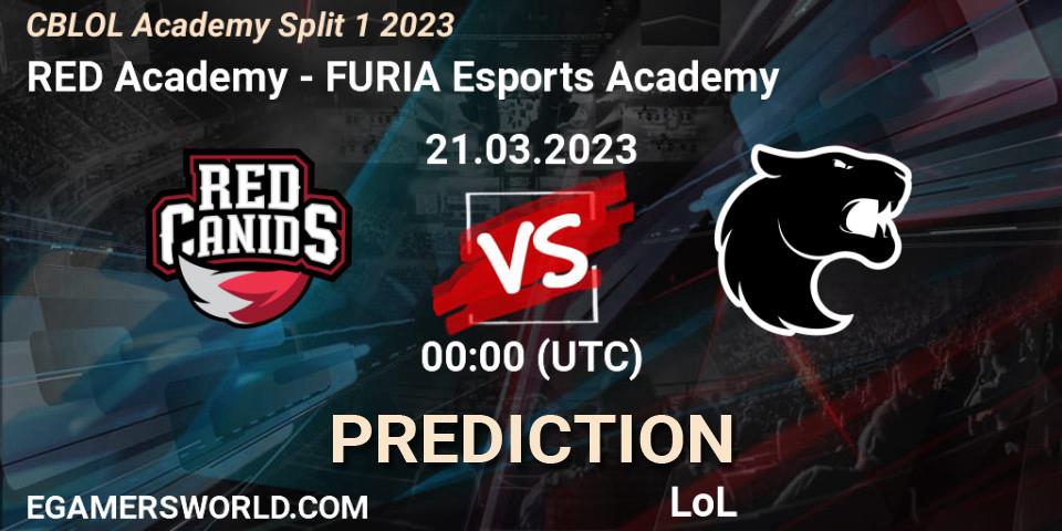 RED Academy vs FURIA Esports Academy: Betting TIp, Match Prediction. 21.03.2023 at 00:00. LoL, CBLOL Academy Split 1 2023