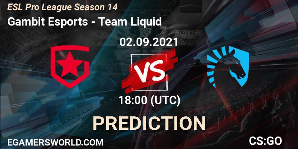 Gambit Esports vs Team Liquid: Betting TIp, Match Prediction. 02.09.21. CS2 (CS:GO), ESL Pro League Season 14