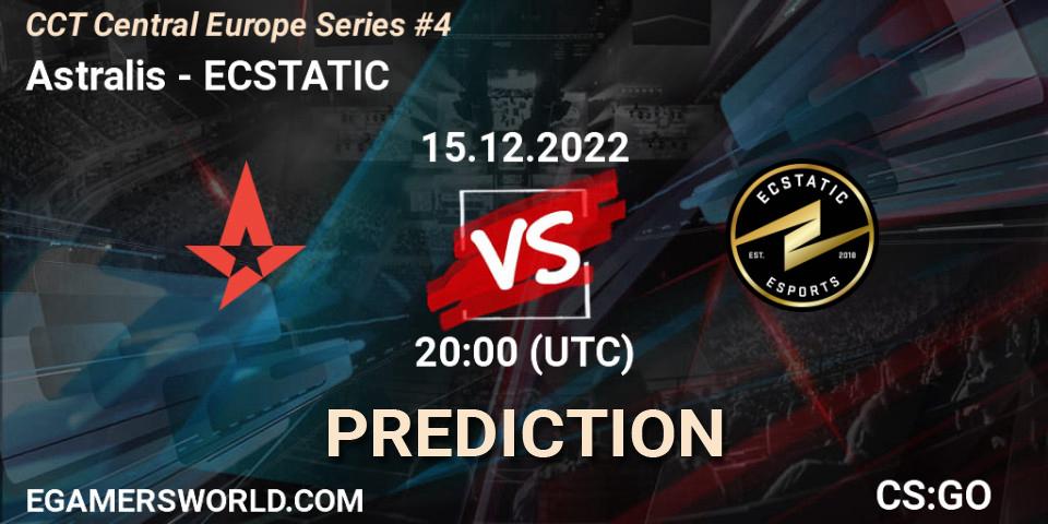 Astralis vs ECSTATIC: Betting TIp, Match Prediction. 15.12.2022 at 19:10. Counter-Strike (CS2), CCT Central Europe Series #4