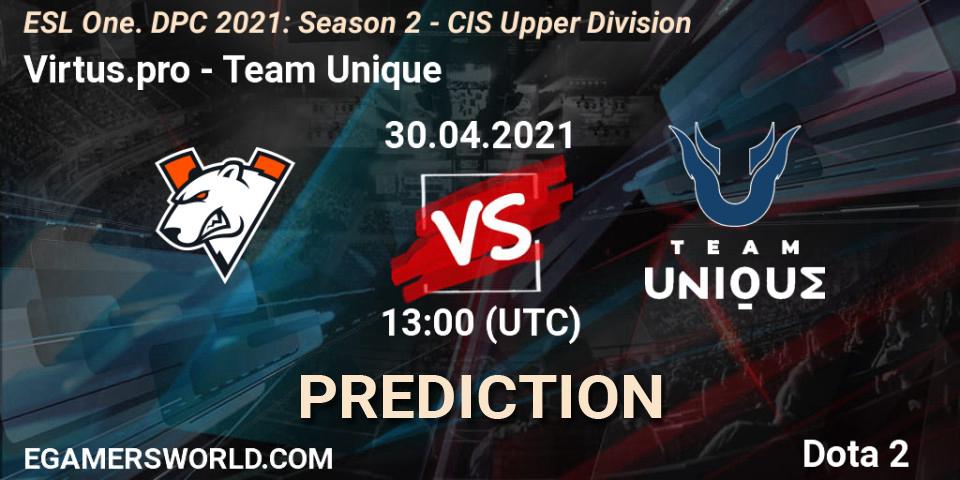 Virtus.pro vs Team Unique: Betting TIp, Match Prediction. 30.04.2021 at 12:57. Dota 2, ESL One. DPC 2021: Season 2 - CIS Upper Division