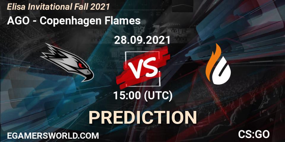 AGO vs Copenhagen Flames: Betting TIp, Match Prediction. 28.09.2021 at 14:00. Counter-Strike (CS2), Elisa Invitational Fall 2021