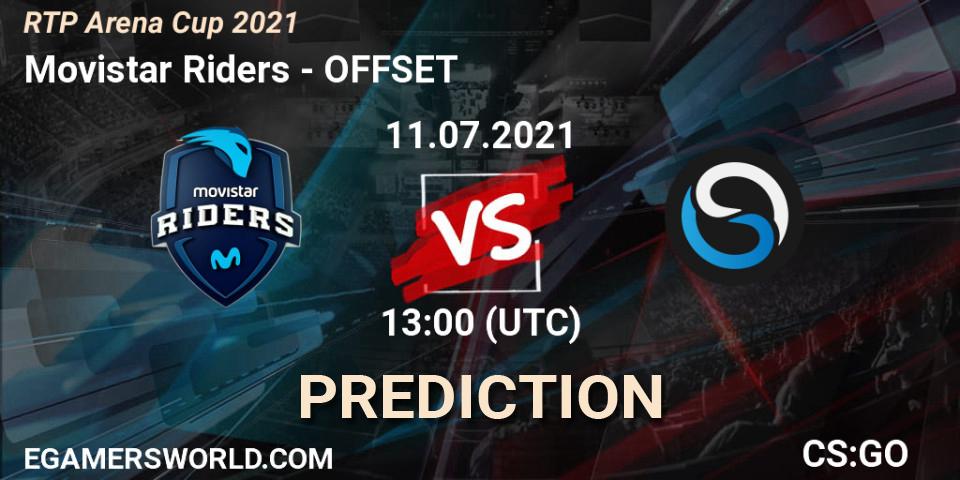 Movistar Riders vs OFFSET: Betting TIp, Match Prediction. 11.07.2021 at 13:00. Counter-Strike (CS2), RTP Arena Cup 2021