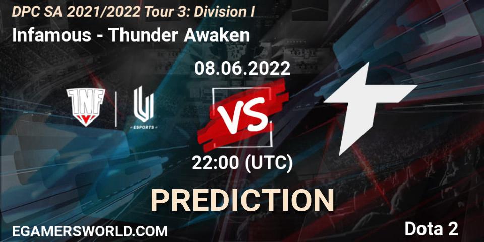 Infamous vs Thunder Awaken: Betting TIp, Match Prediction. 09.06.22. Dota 2, DPC SA 2021/2022 Tour 3: Division I