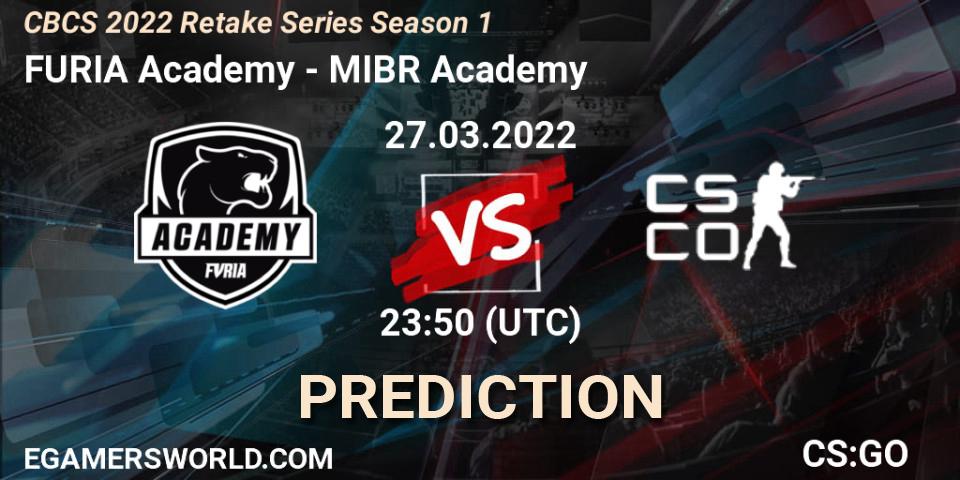 FURIA Academy vs MIBR Academy: Betting TIp, Match Prediction. 28.03.2022 at 00:20. Counter-Strike (CS2), CBCS 2022 Retake Series Season 1