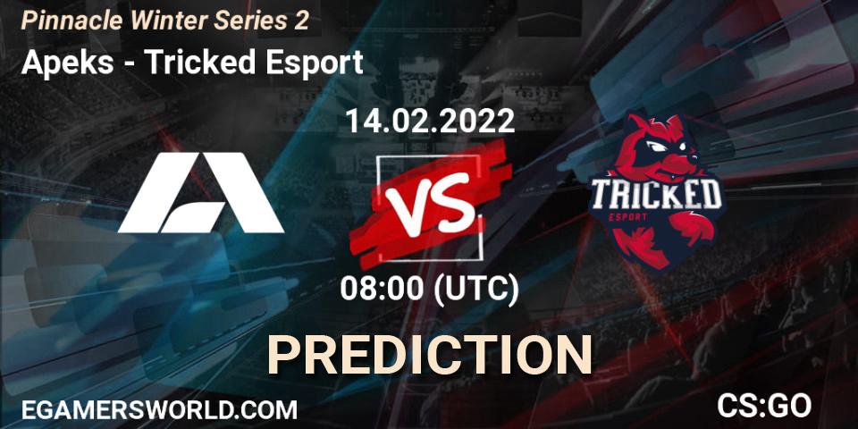 Apeks vs Tricked Esport: Betting TIp, Match Prediction. 14.02.2022 at 08:00. Counter-Strike (CS2), Pinnacle Winter Series 2