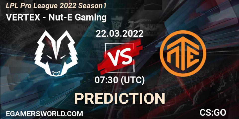 VERTEX vs Nut-E Gaming: Betting TIp, Match Prediction. 23.03.22. CS2 (CS:GO), LPL Pro League 2022 Season 1