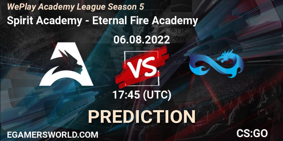Spirit Academy vs Eternal Fire Academy: Betting TIp, Match Prediction. 06.08.22. CS2 (CS:GO), WePlay Academy League Season 5
