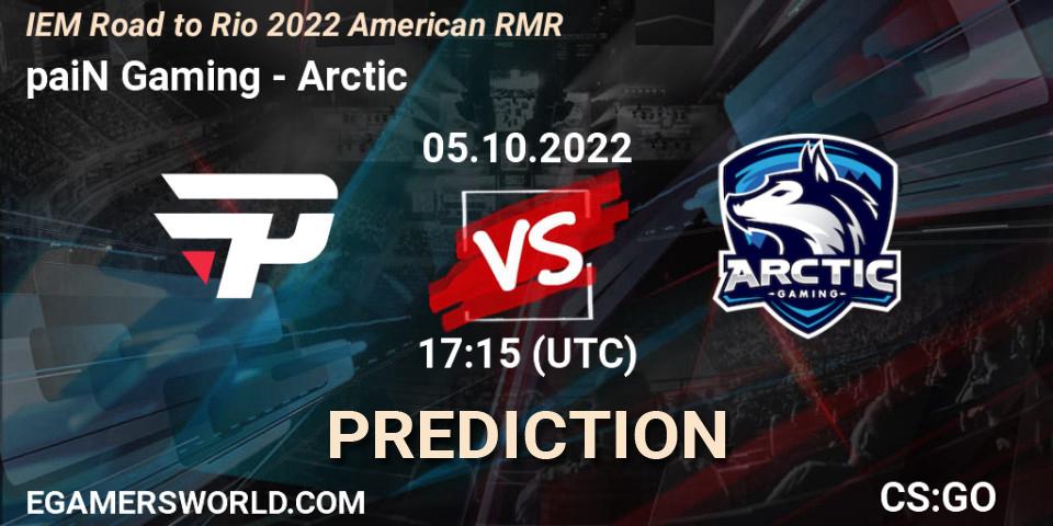 paiN Gaming vs Arctic: Betting TIp, Match Prediction. 05.10.2022 at 11:15. Counter-Strike (CS2), IEM Road to Rio 2022 American RMR