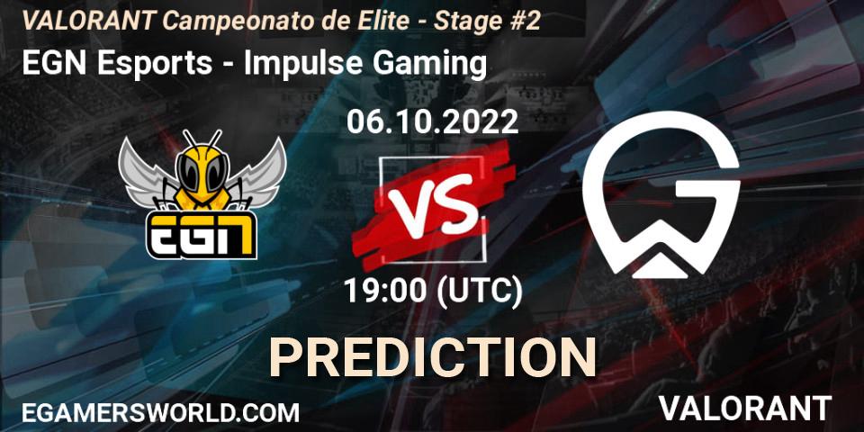 EGN Esports vs Impulse Gaming: Betting TIp, Match Prediction. 06.10.22. VALORANT, VALORANT Campeonato de Elite - Stage #2