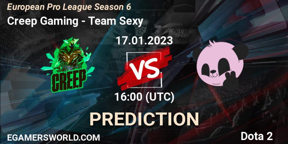 Creep Gaming vs Team Sexy: Betting TIp, Match Prediction. 17.01.23. Dota 2, European Pro League Season 6