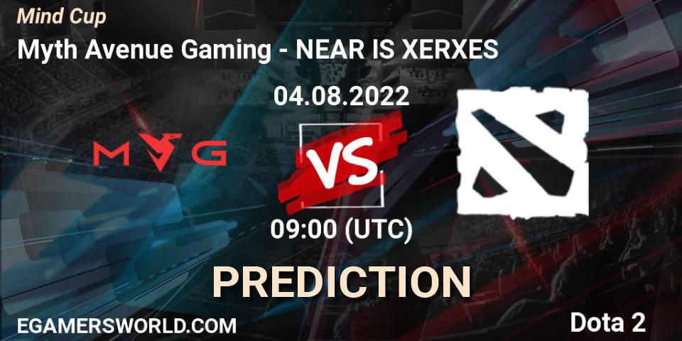 Myth Avenue Gaming vs NEAR IS XERXES: Betting TIp, Match Prediction. 04.08.2022 at 09:02. Dota 2, Mind Cup