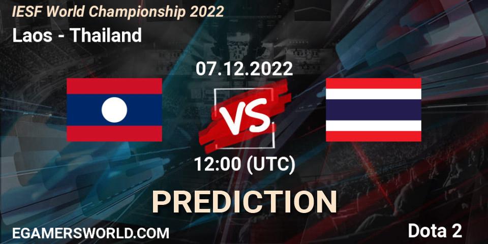 Laos vs Thailand: Betting TIp, Match Prediction. 07.12.22. Dota 2, IESF World Championship 2022 
