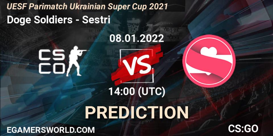 Doge Soldiers vs Sestri: Betting TIp, Match Prediction. 08.01.2022 at 14:10. Counter-Strike (CS2), UESF Parimatch Ukrainian Super Cup 2021