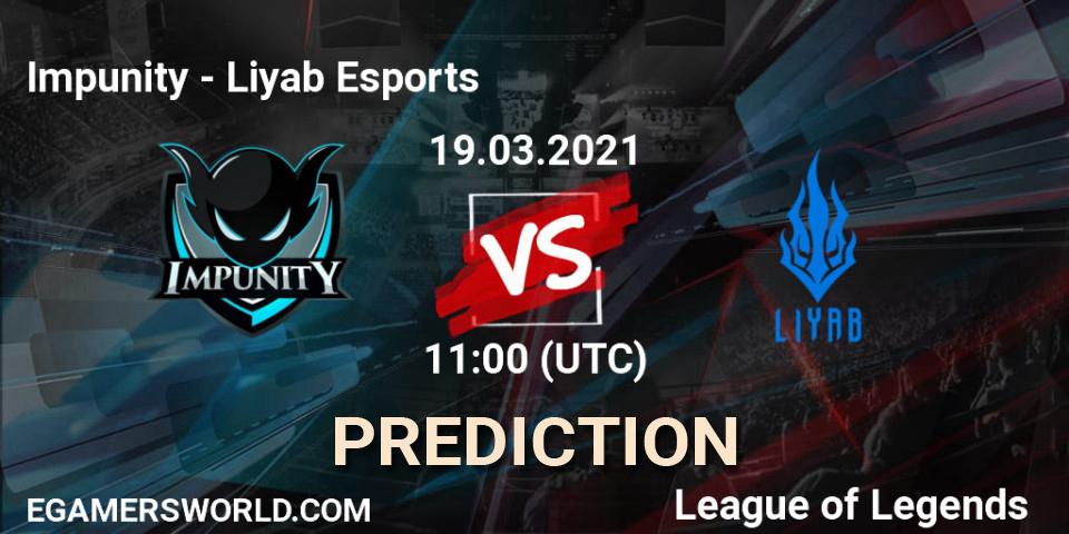 Impunity vs Liyab Esports: Betting TIp, Match Prediction. 19.03.2021 at 11:00. LoL, PCS Spring 2021 - Group Stage