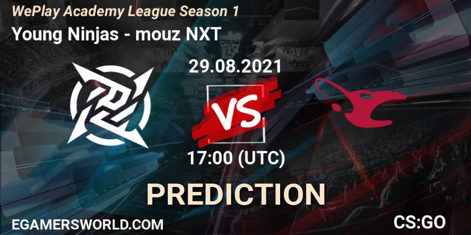 Young Ninjas vs mouz NXT: Betting TIp, Match Prediction. 29.08.2021 at 17:40. Counter-Strike (CS2), WePlay Academy League Season 1