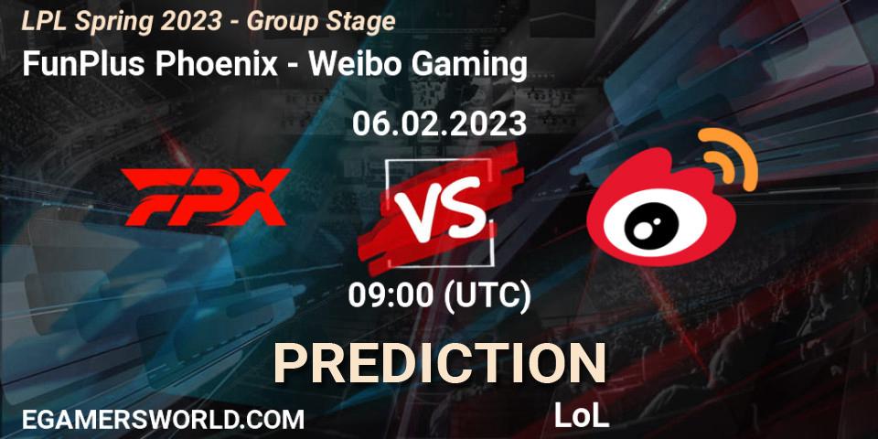 FunPlus Phoenix vs Weibo Gaming: Betting TIp, Match Prediction. 06.02.23. LoL, LPL Spring 2023 - Group Stage