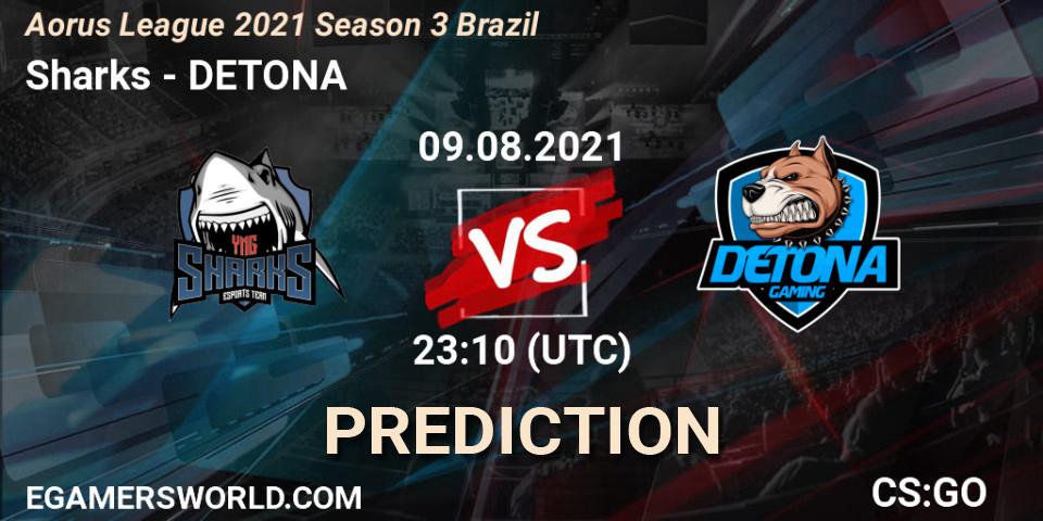 Sharks vs DETONA: Betting TIp, Match Prediction. 09.08.21. CS2 (CS:GO), Aorus League 2021 Season 3 Brazil