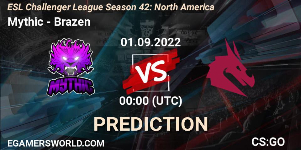 Mythic vs Brazen: Betting TIp, Match Prediction. 29.09.22. CS2 (CS:GO), ESL Challenger League Season 42: North America